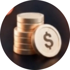 Myntstapel med dollartecken